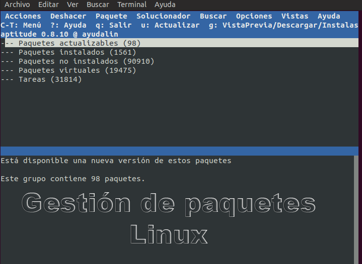 Gestionar paquetes en Linux